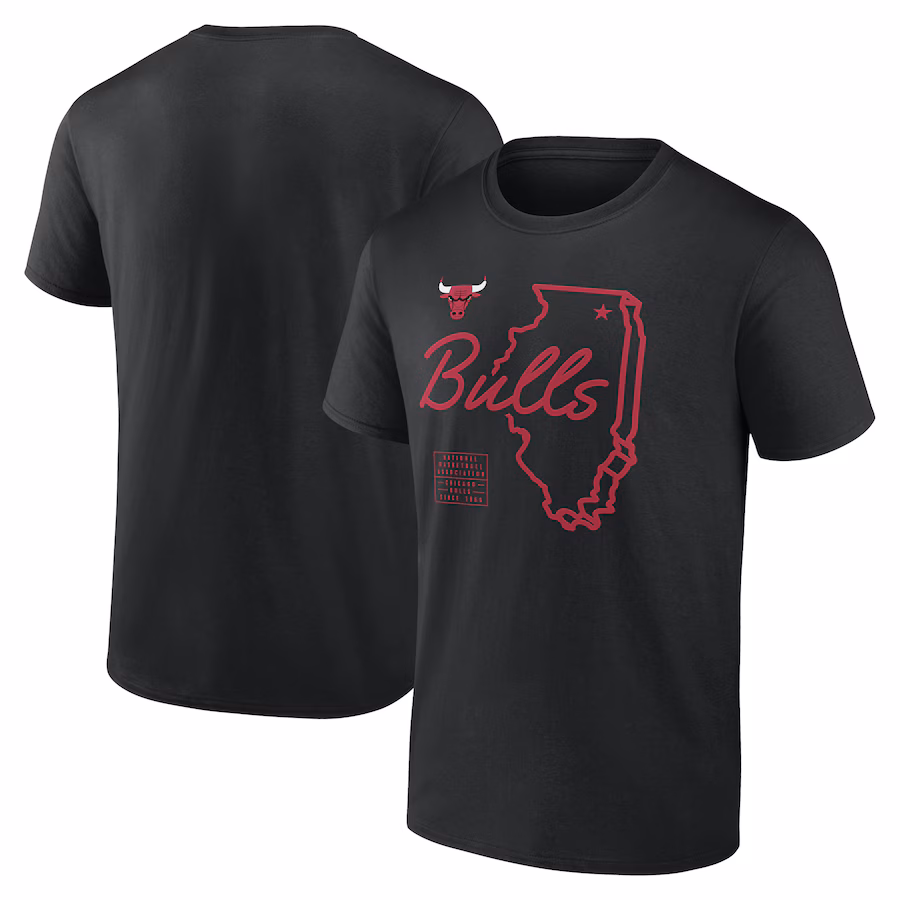 Men's Chicago Bulls Black Announcer T-Shirt