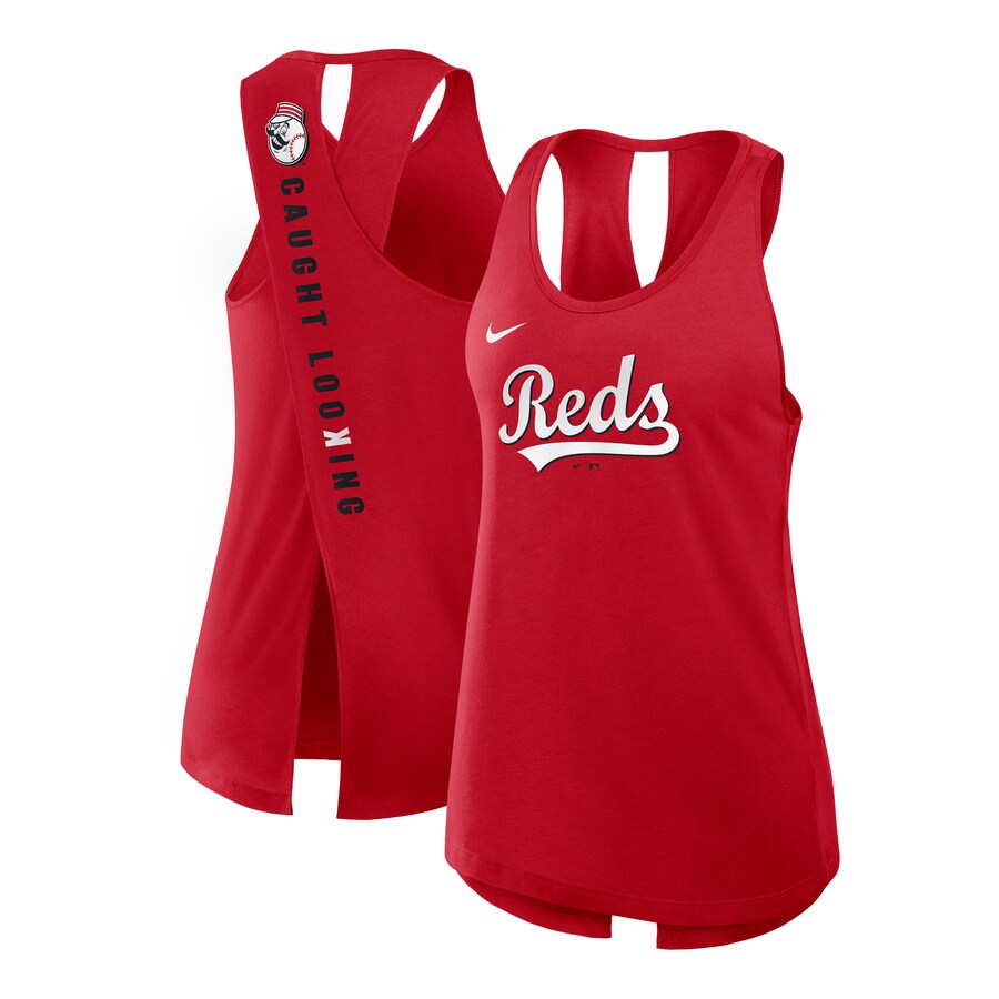 Women's Cincinnati Reds Nike Red Crisscross Performance Tank Top