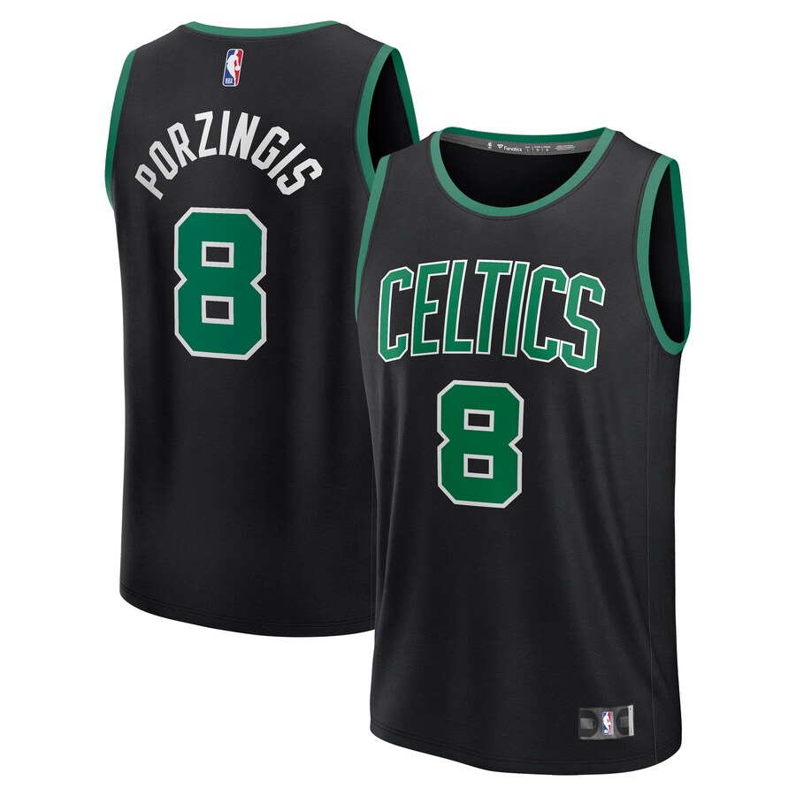 Men's Boston Celtics Kristaps Porzingis Fanatics Black Fast Break Replica Player Jersey - Statement Edition