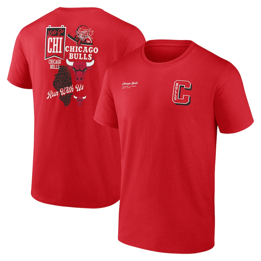 Men's Chicago Bulls Red Split Zone T-Shirt