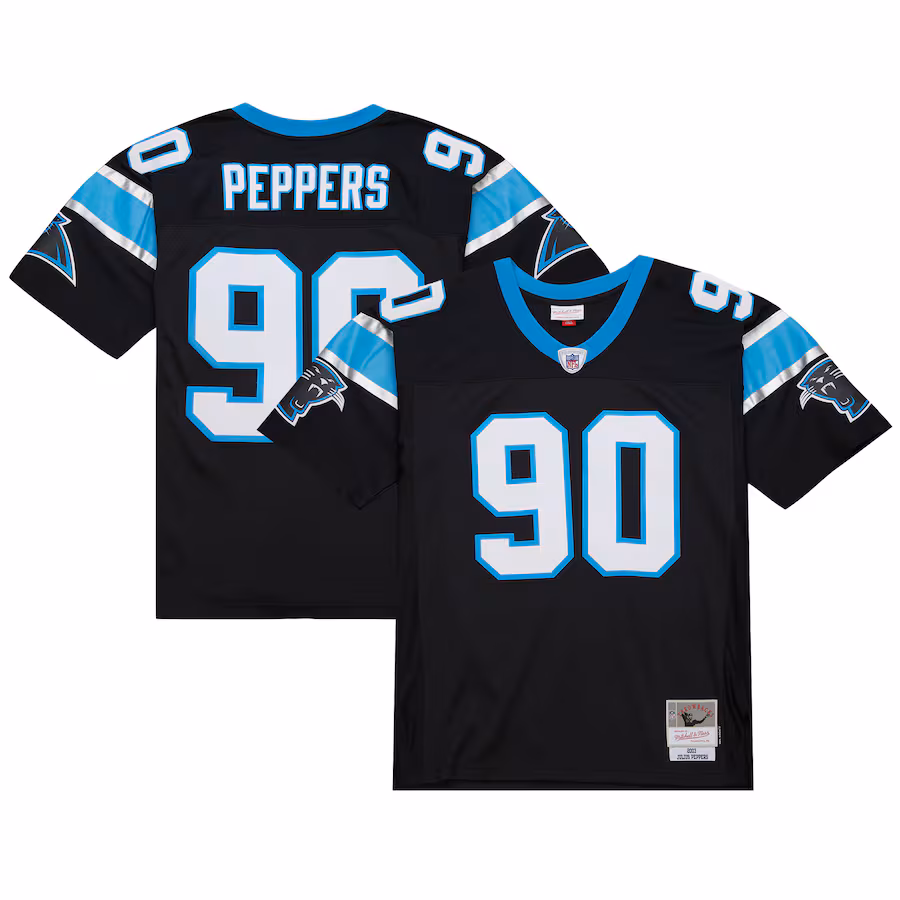 Men's Carolina Panthers Julius Peppers Mitchell & Ness Black  Legacy Replica Jersey