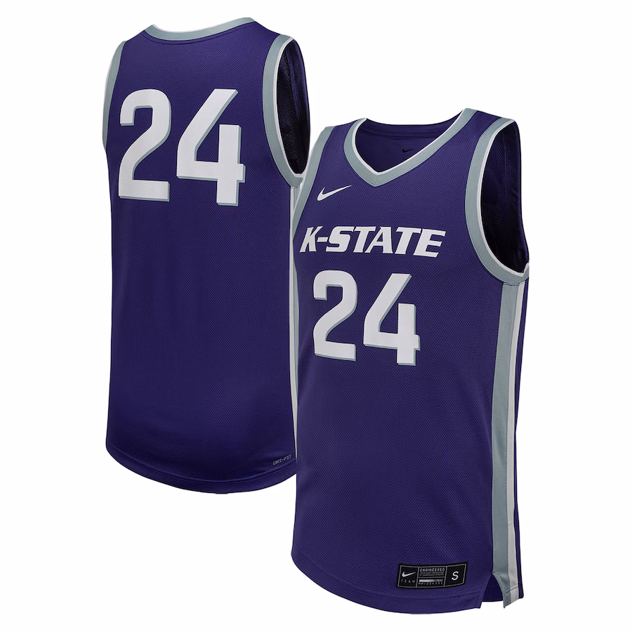 Men's Nike #24 Purple Kansas State Wildcats Replica Basketball Jersey