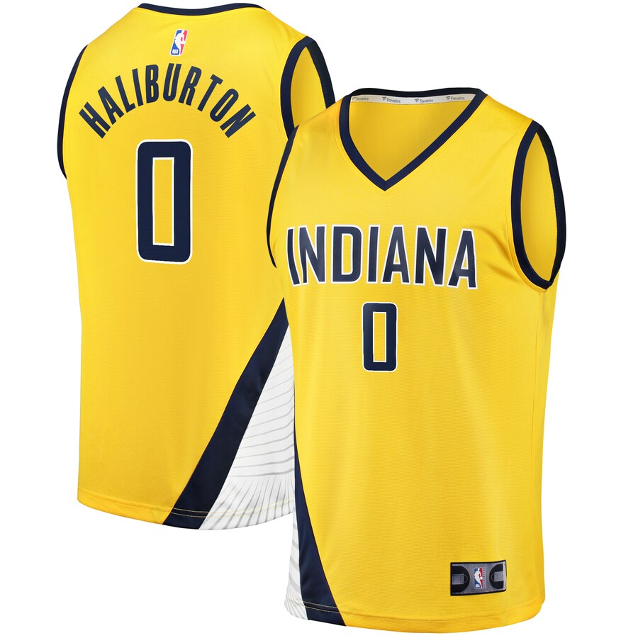 Men's Indiana Pacers Tyrese Haliburton Fanatics Gold Fast Break Replica Jersey - Statement Edition