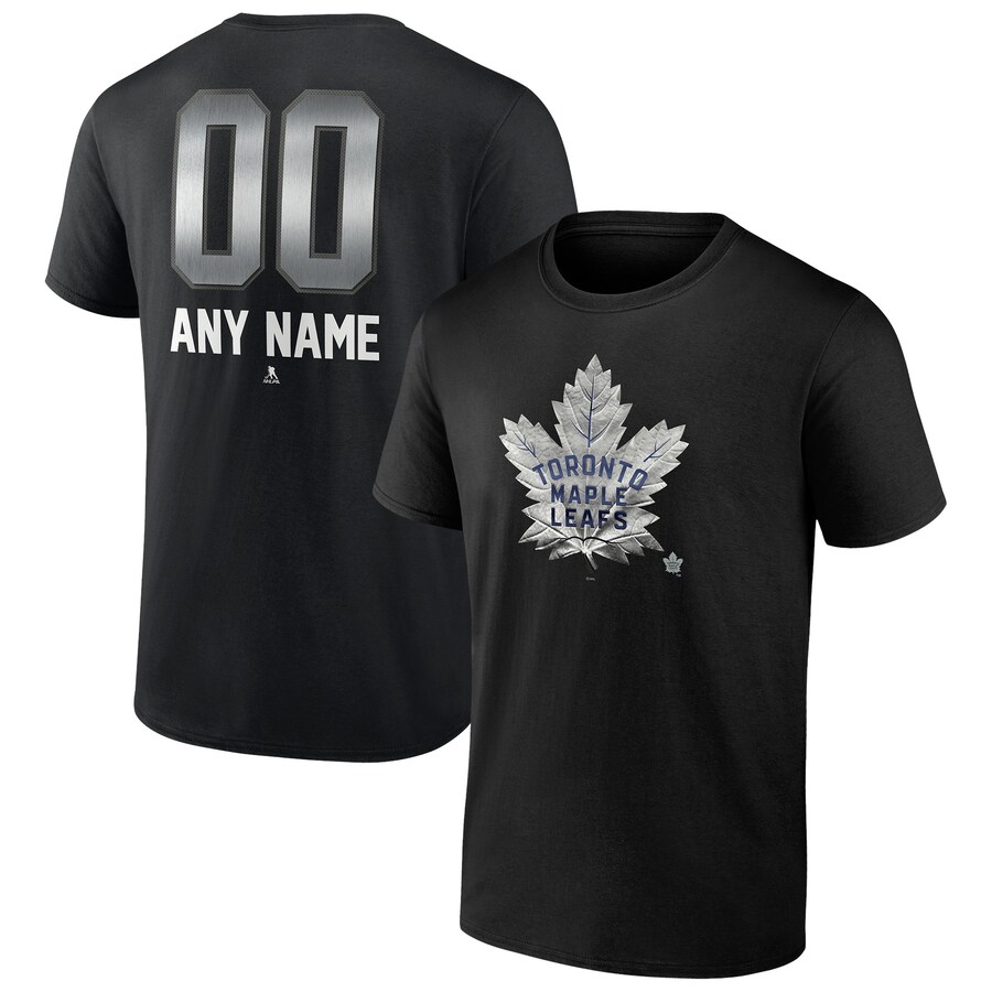Men's Toronto Maple Leafs Black Personalized Midnight Mascot Logo T-Shirt