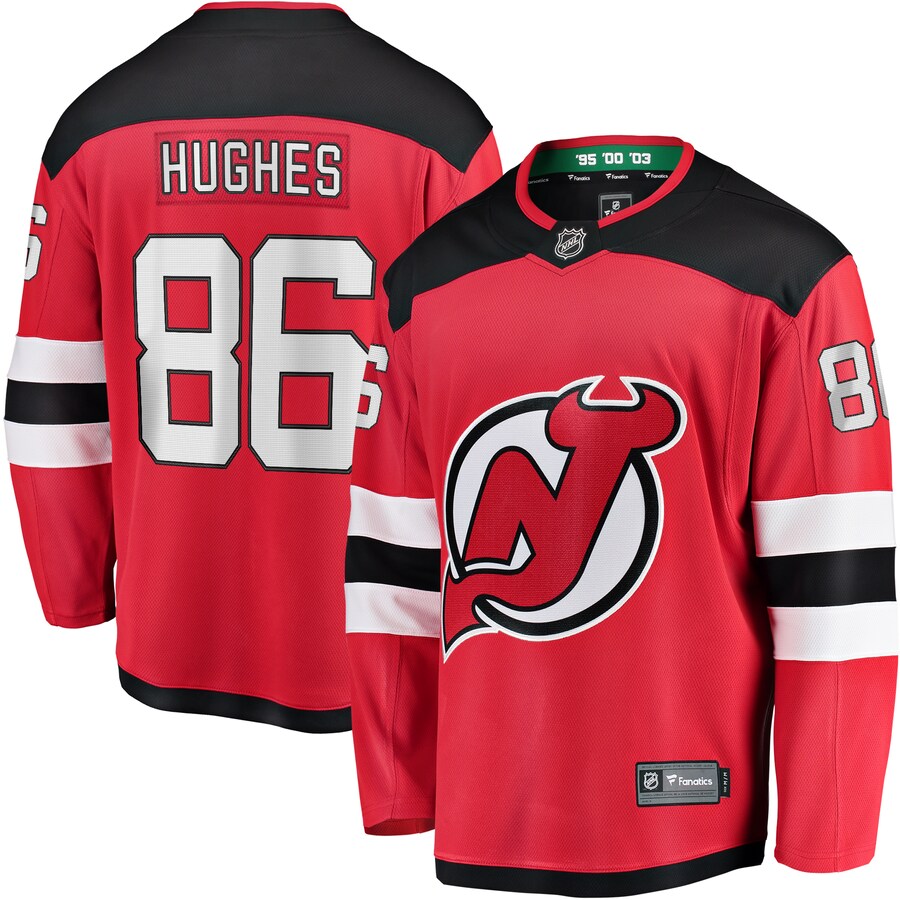 Youth New Jersey Devils Jack Hughes Fanatics Branded Red Home Breakaway Player Jersey