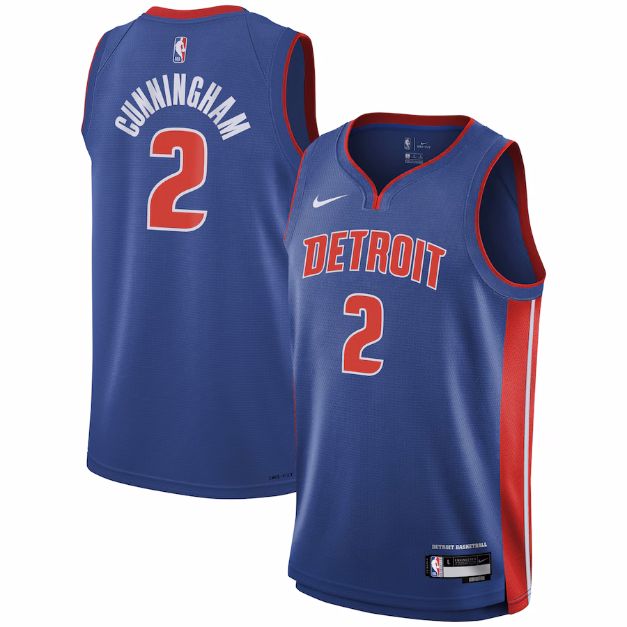 Youth Detroit Pistons Cade Cunningham Nike Blue Swingman Jersey - Icon Edition