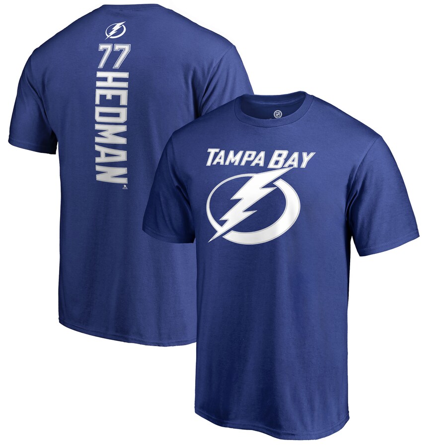 Men's Tampa Bay Lightning Victor Hedman Blue Backer T-Shirt