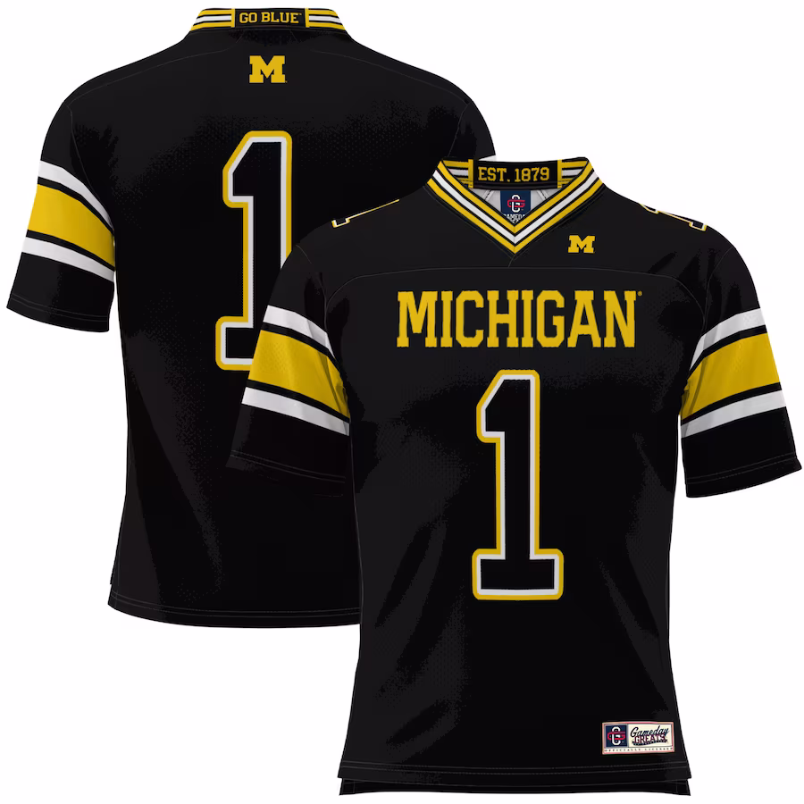 #1 Michigan Wolverines GameDay Greats Youth Football Jersey - Black