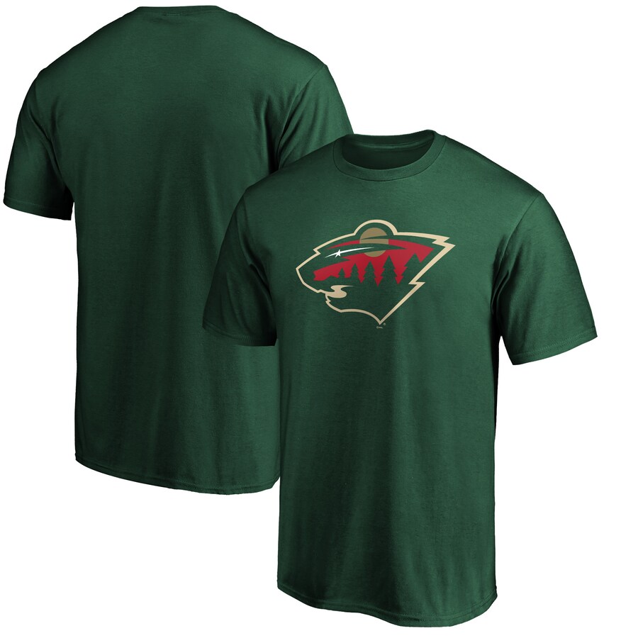 Men's Minnesota Wild Fanatics Green Team Primary Logo T-Shirt