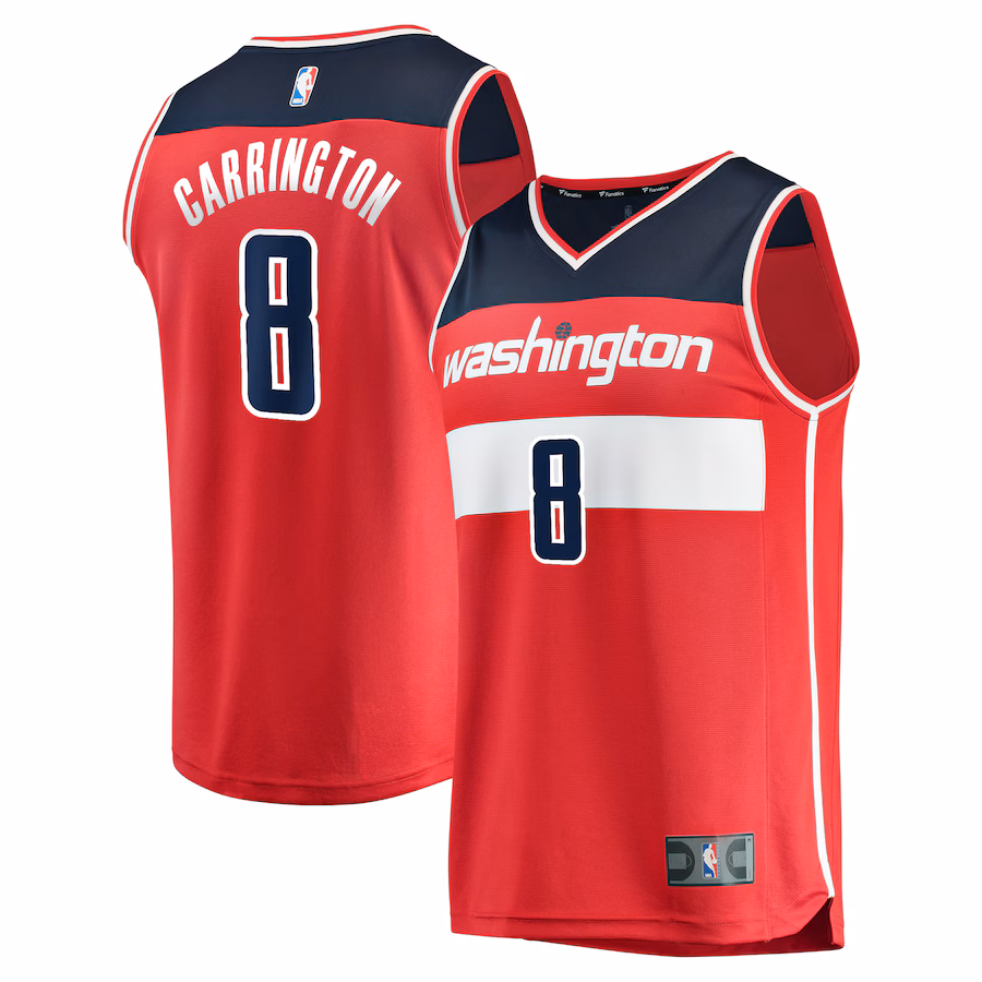 Men's Washington Wizards Carlton Carrington Fanatics Red Fast Break Replica Player Jersey - Icon Edition