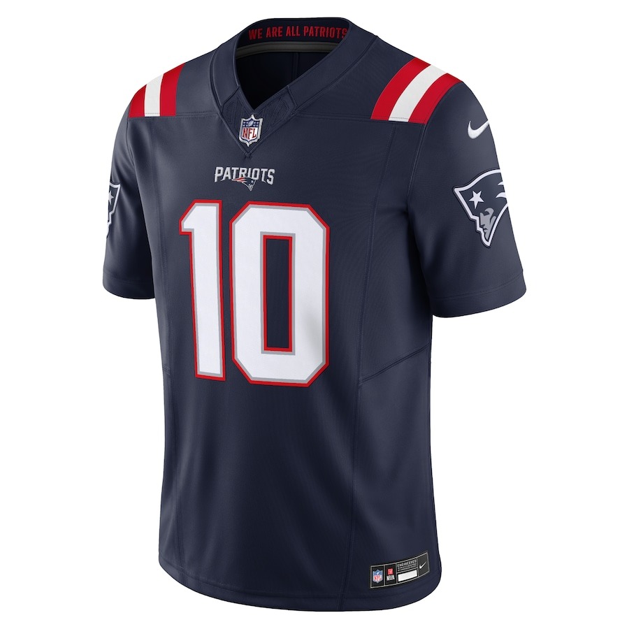 Men's New England Patriots Drake Maye Nike Navy Vapor F.U.S.E. Limited Jersey