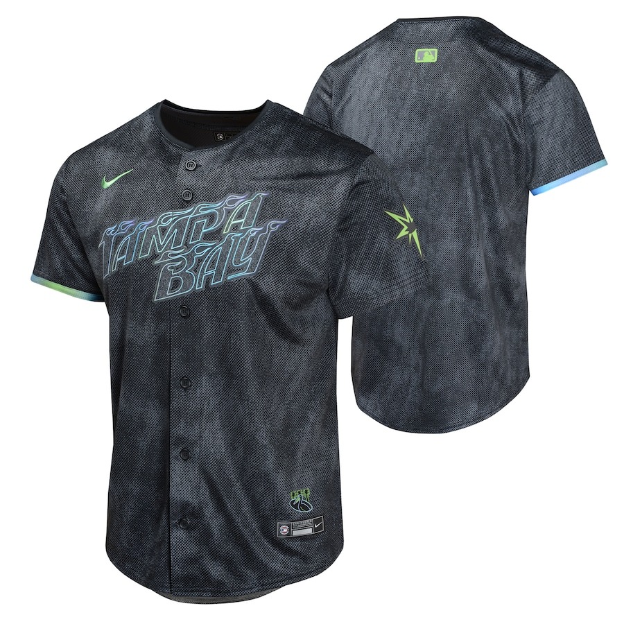 Men's Tampa Bay Rays Nike Charcoal 2024 City Connect Elite Jersey
