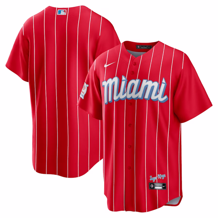 Men's Miami Marlins Nike Red City Connect Replica Team Jersey