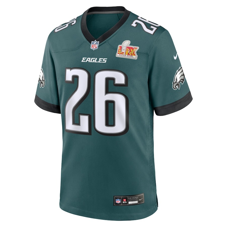 Men's Philadelphia Eagles Saquon Barkley Nike Midnight Green Super Bowl LIX Game Player Jersey