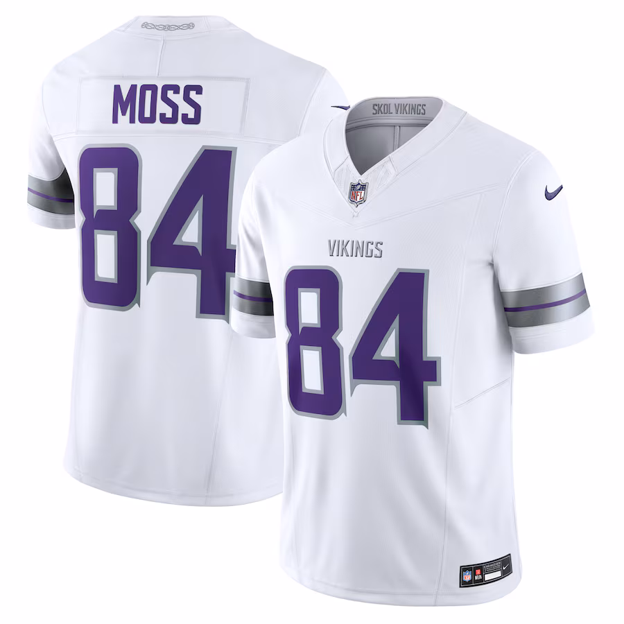 Men's Minnesota Vikings Randy Moss Nike White Alternate Vapor F.U.S.E. Retired Player Limited Jersey
