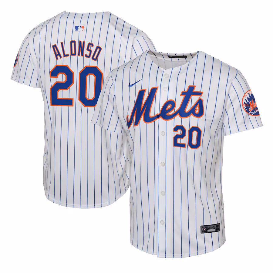 Youth New York Mets Pete Alonso Nike White Limited Player Jersey