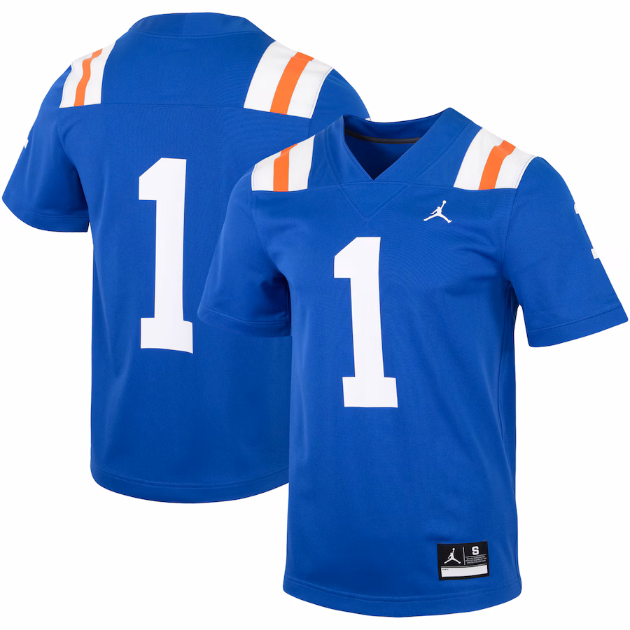 Men's Jordan Brand #1 Royal Florida Gators Throwback Replica Jersey