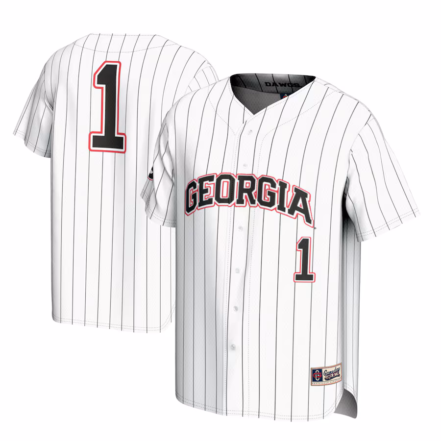 #1 Georgia Bulldogs GameDay Greats Lightweight Baseball Jersey - White