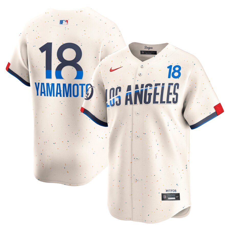 Men's Los Angeles Dodgers Yoshinobu Yamamoto Nike Cream City Connect Limited Player Jersey