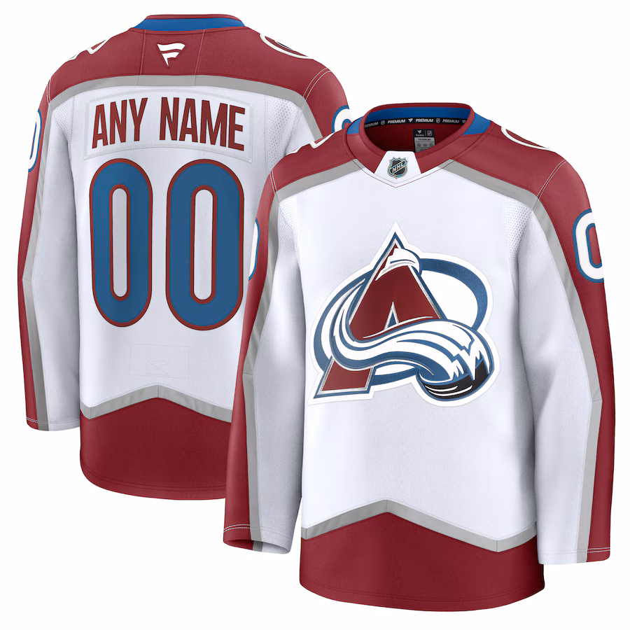 Men's Colorado Avalanche Fanatics White Away Premium Custom Jersey
