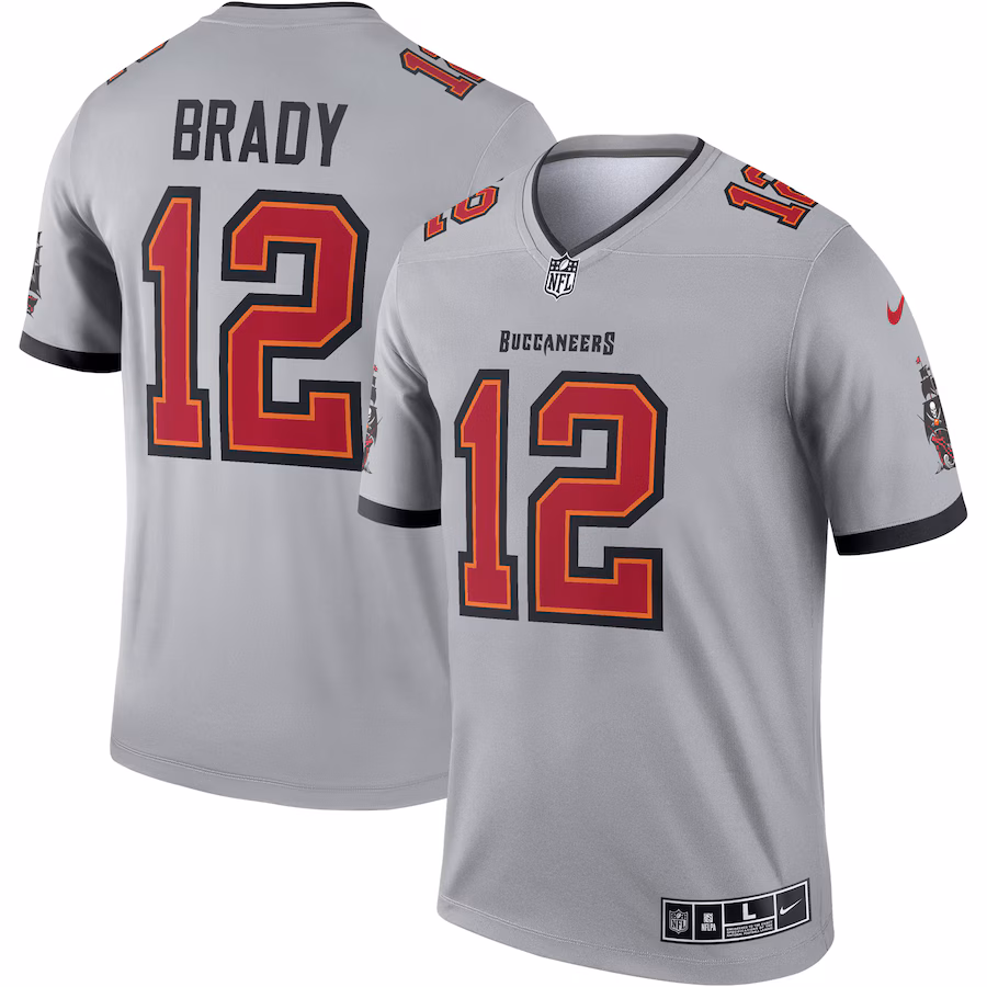 Men's Tampa Bay Buccaneers Tom Brady Nike Gray Inverted Legend Jersey