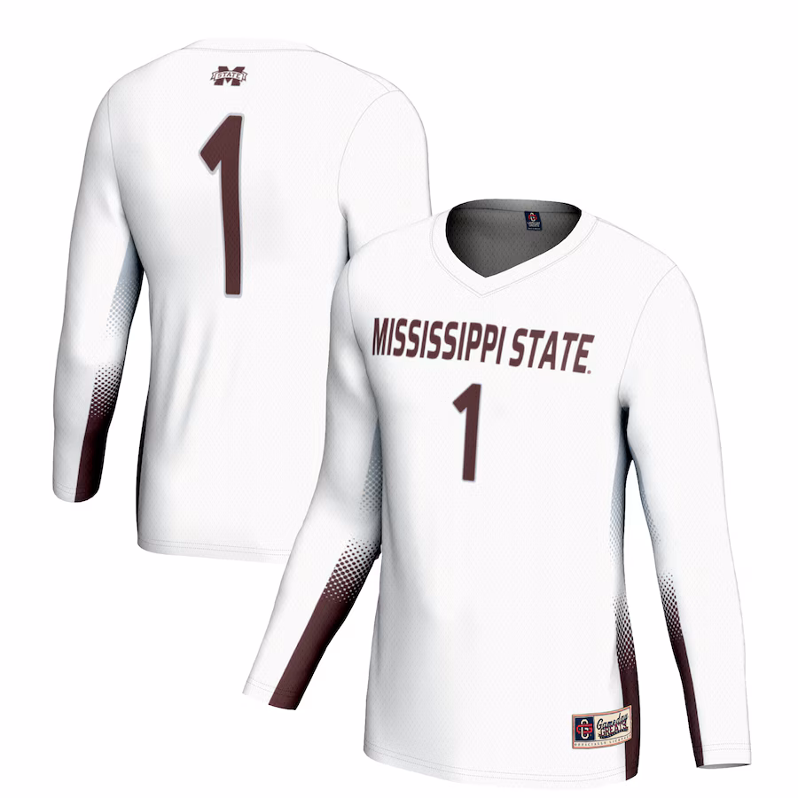 Youth GameDay Greats #1 White Mississippi State Bulldogs Lightweight Women's Volleyball Jersey