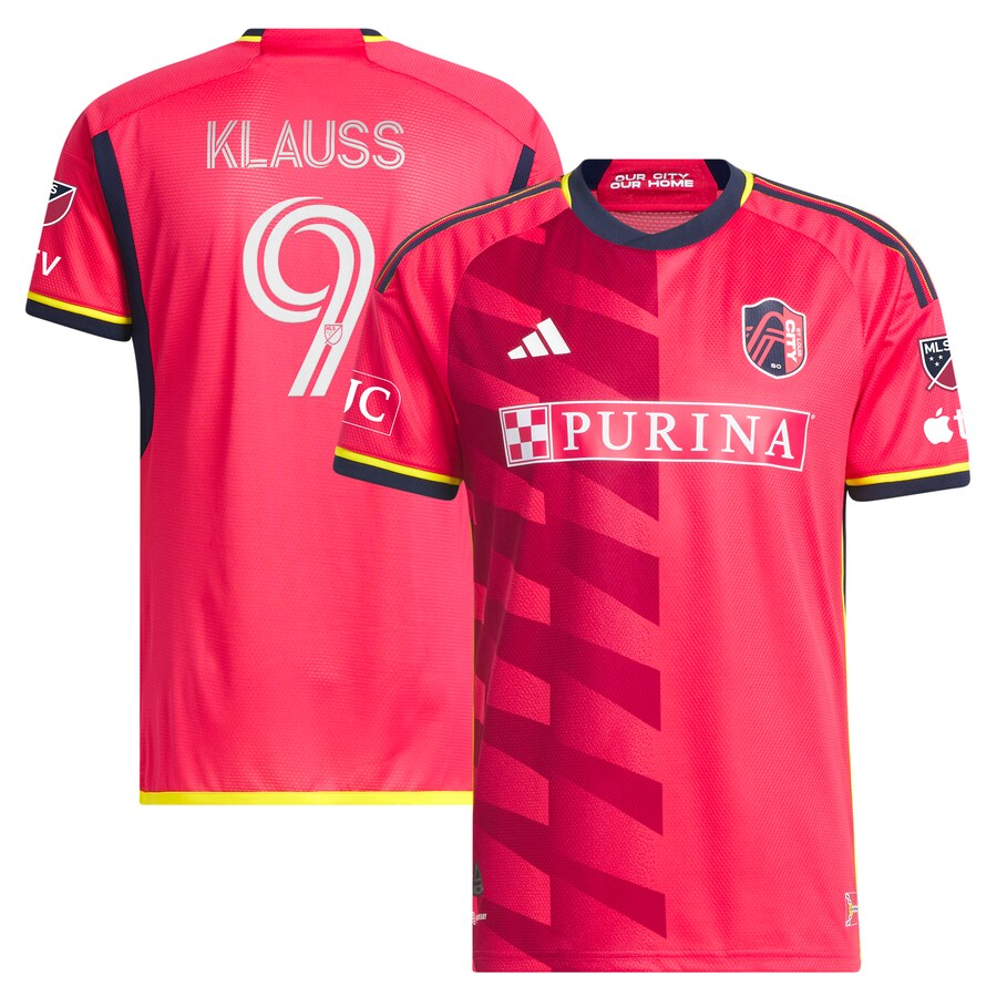 Men's St. Louis City SC Jo?o Klauss adidas Red 2023 The Spirit Kit Authentic Jersey