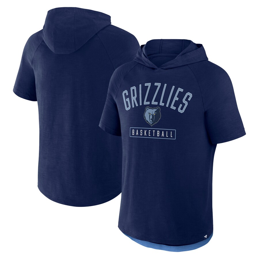 Men's Memphis Grizzlies Fanatics Athletic Navy Pass Legend Hooded T-Shirt