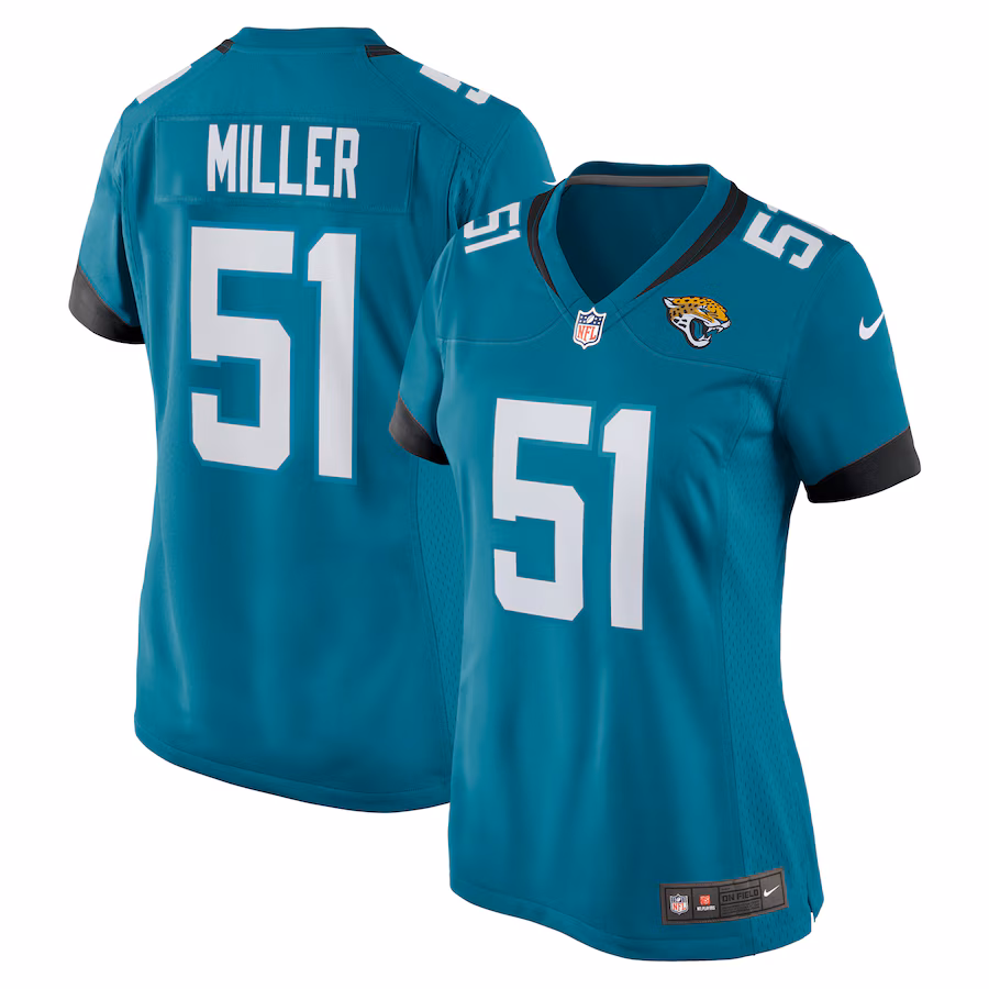 Women's Jacksonville Jaguars Ventrell Miller Nike  Teal  Game Jersey