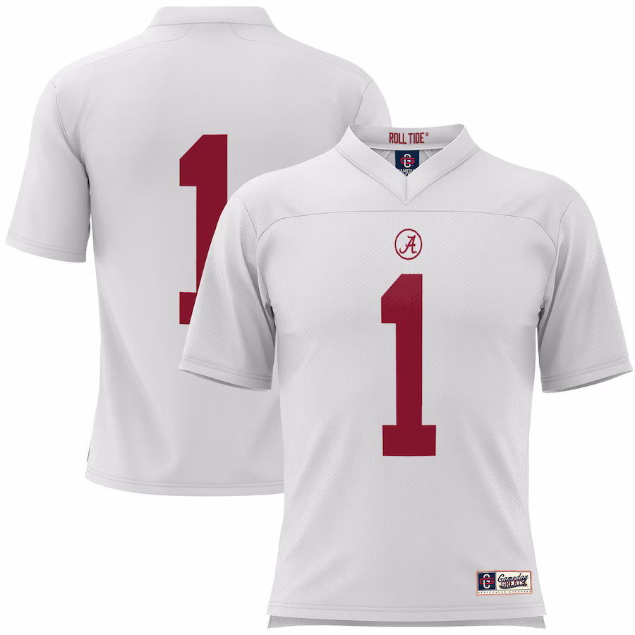 #1 Alabama Crimson Tide GameDay Greats Youth Football Jersey - White
