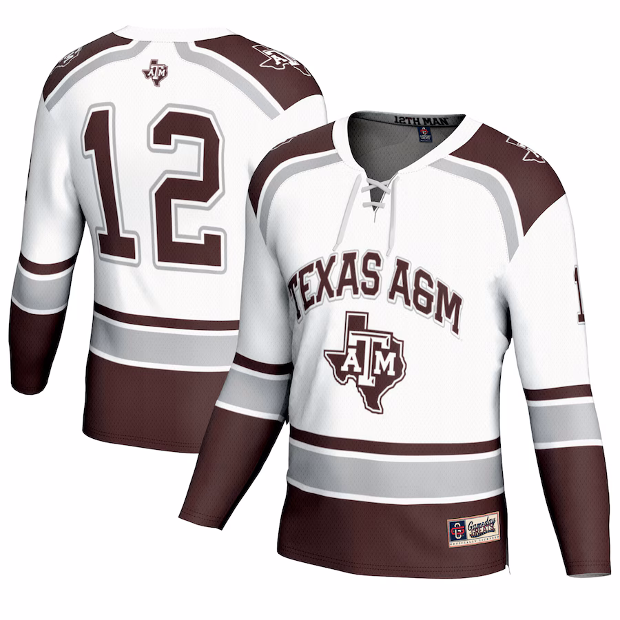 #12 Texas A&M Aggies GameDay Greats Unisex Hockey Fashion Jersey �?White