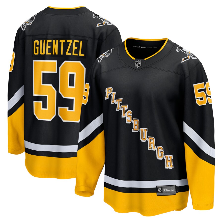 Men's Pittsburgh Penguins Jake Guentzel Fanatics Branded Black 2021/22 Alternate Premier Breakaway Player Jersey