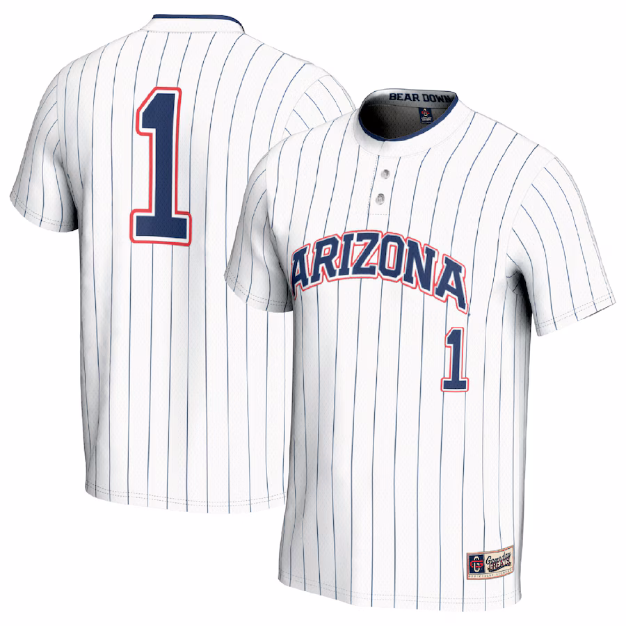 Youth GameDay Greats #1 White Arizona Wildcats Lightweight Softball Fashion Jersey
