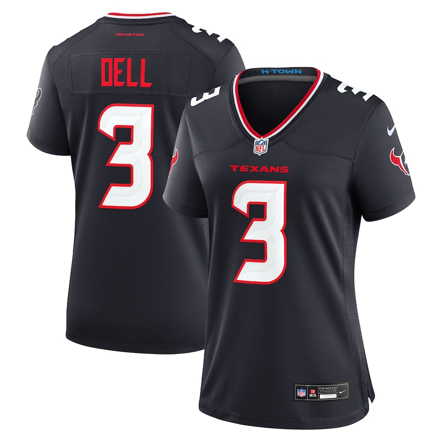 Women's Houston Texans Tank Dell Nike  Navy Team Game Jersey