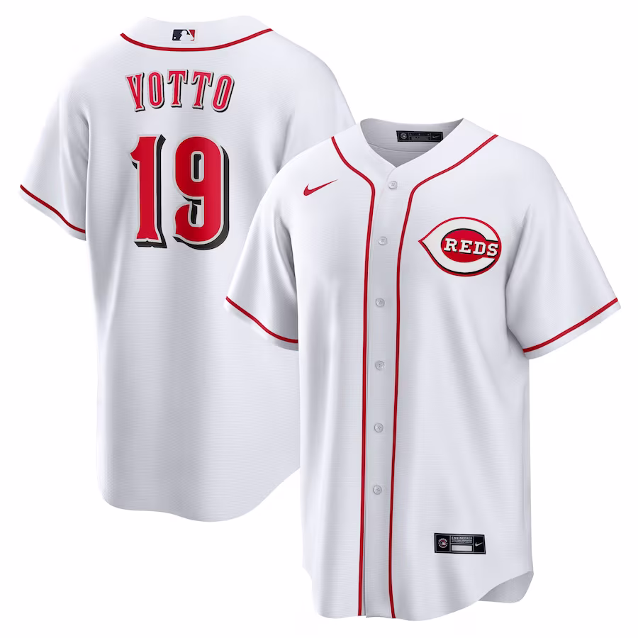 Men's Cincinnati Reds Joey Votto Nike White Home Replica Player Name Jersey