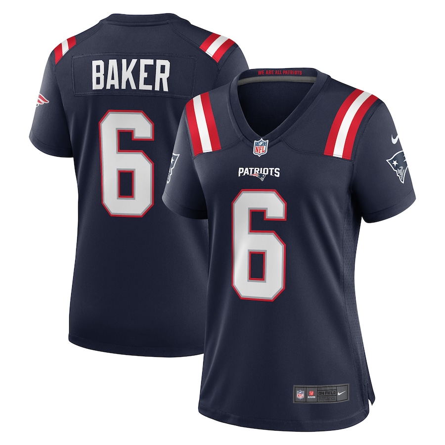 Women's New England Patriots Javon Baker Nike  Navy Team Game Jersey
