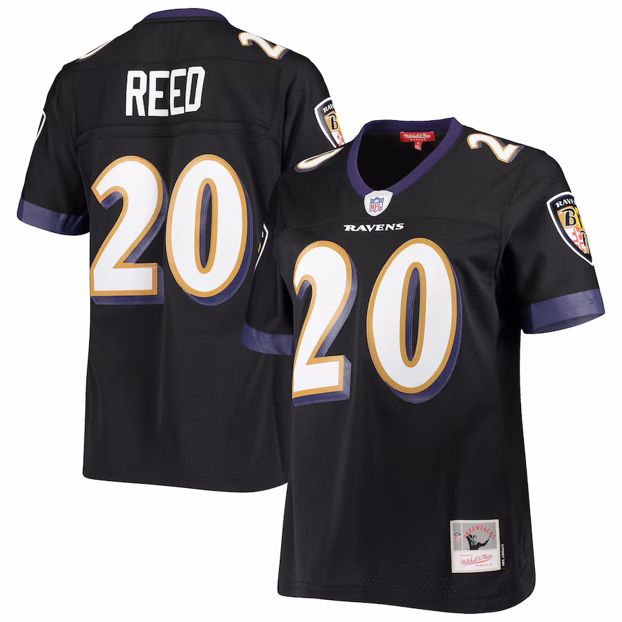 Women's Baltimore Ravens Ed Reed Mitchell & Ness Black Legacy Replica Team Jersey