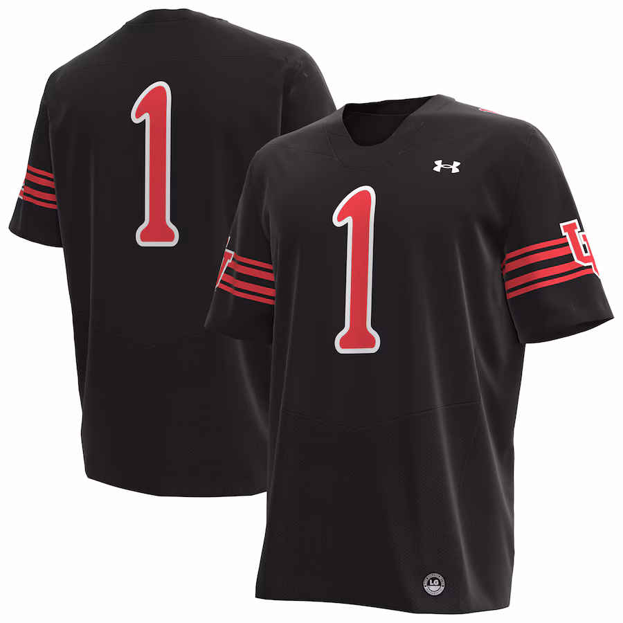 #1 Utah Utes Under Armour Replica Football Jersey - Black