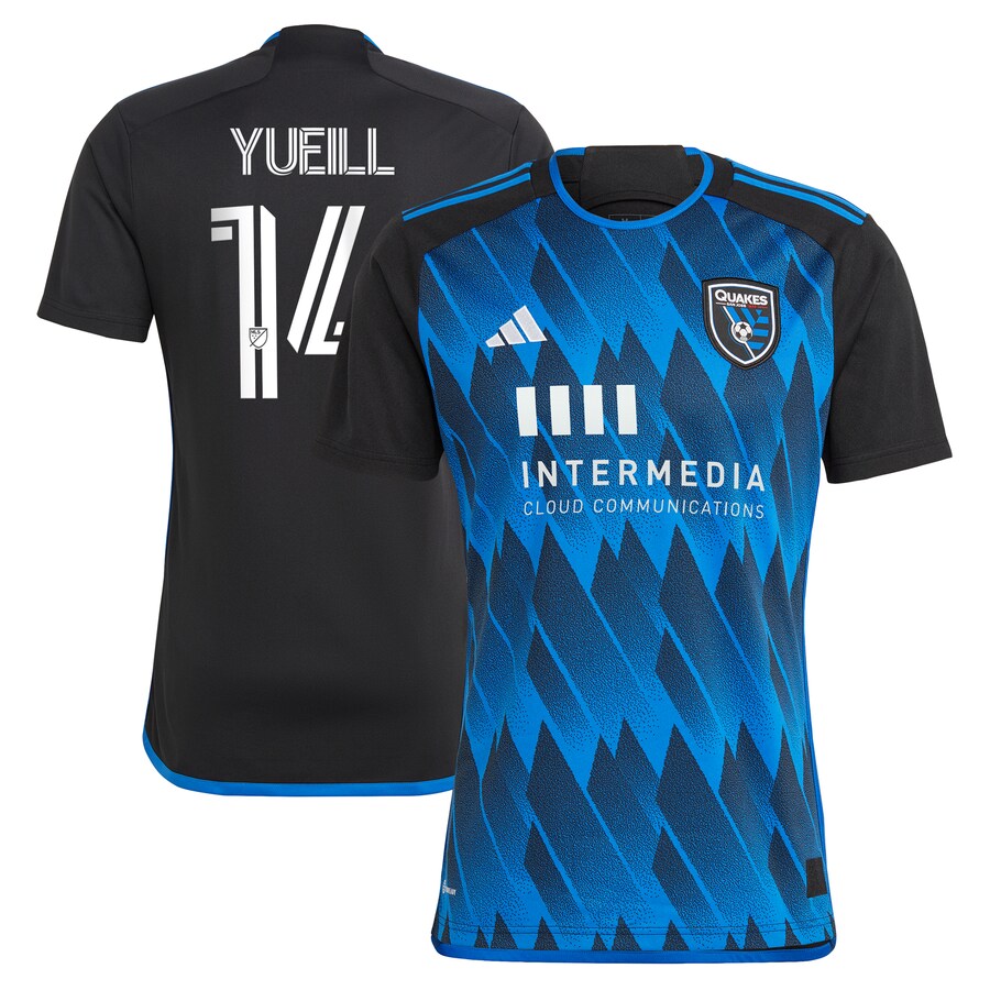 Men's San Jose Earthquakes Jackson Yueill adidas Blue 2024 Active Fault Replica Player Jersey