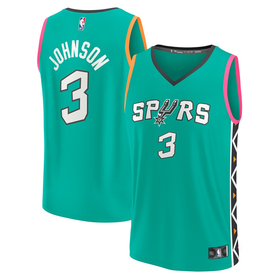 Men's San Antonio Spurs Keldon Johnson Fanatics Green Fastbreak Jersey - City Edition