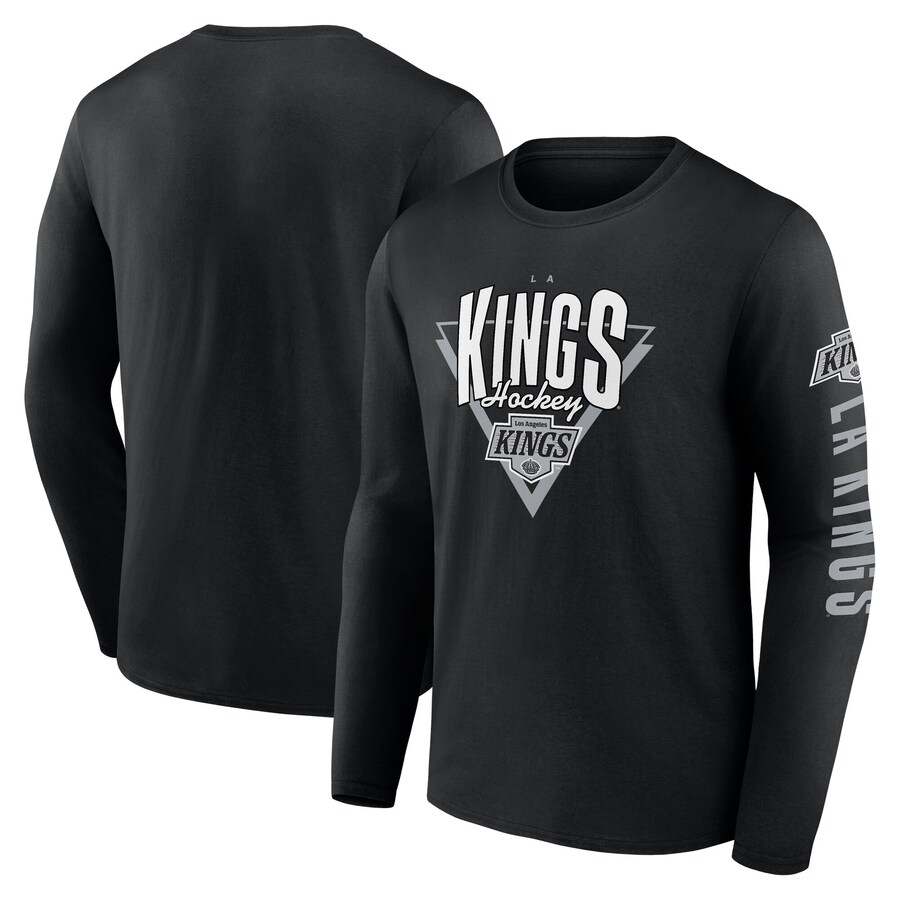 Men's Los Angeles Kings Fanatics Black Headline Long Sleeve T-Shirt
