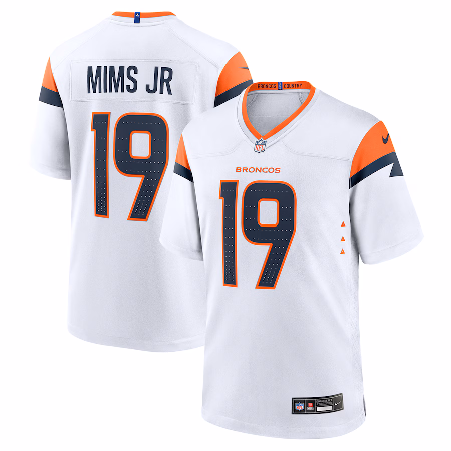 Men's Denver Broncos Marvin Mims Jr Nike White Game Jersey