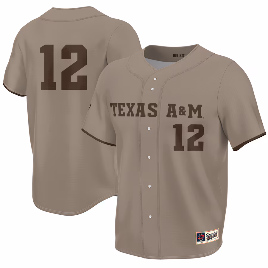 Texas A&M Aggies GameDay Greats Youth Corps of Cadet Lightweight Baseball Jersey - Khaki