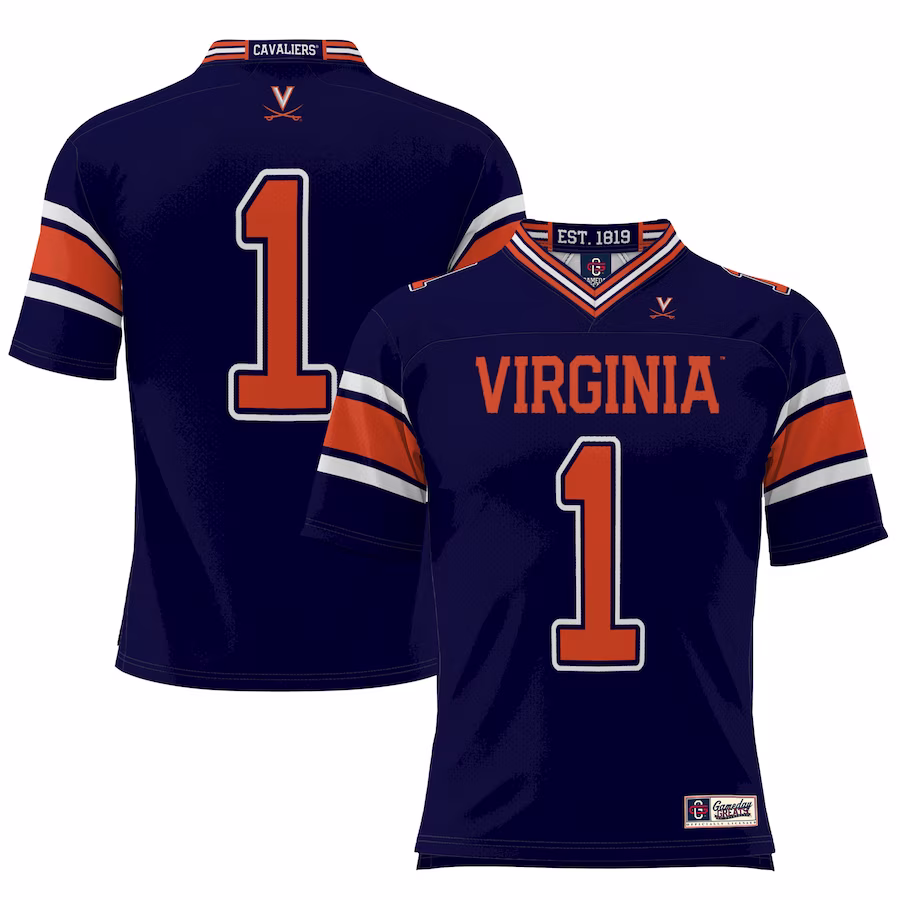 #1 Virginia Cavaliers GameDay Greats Youth Football Jersey �?Navy