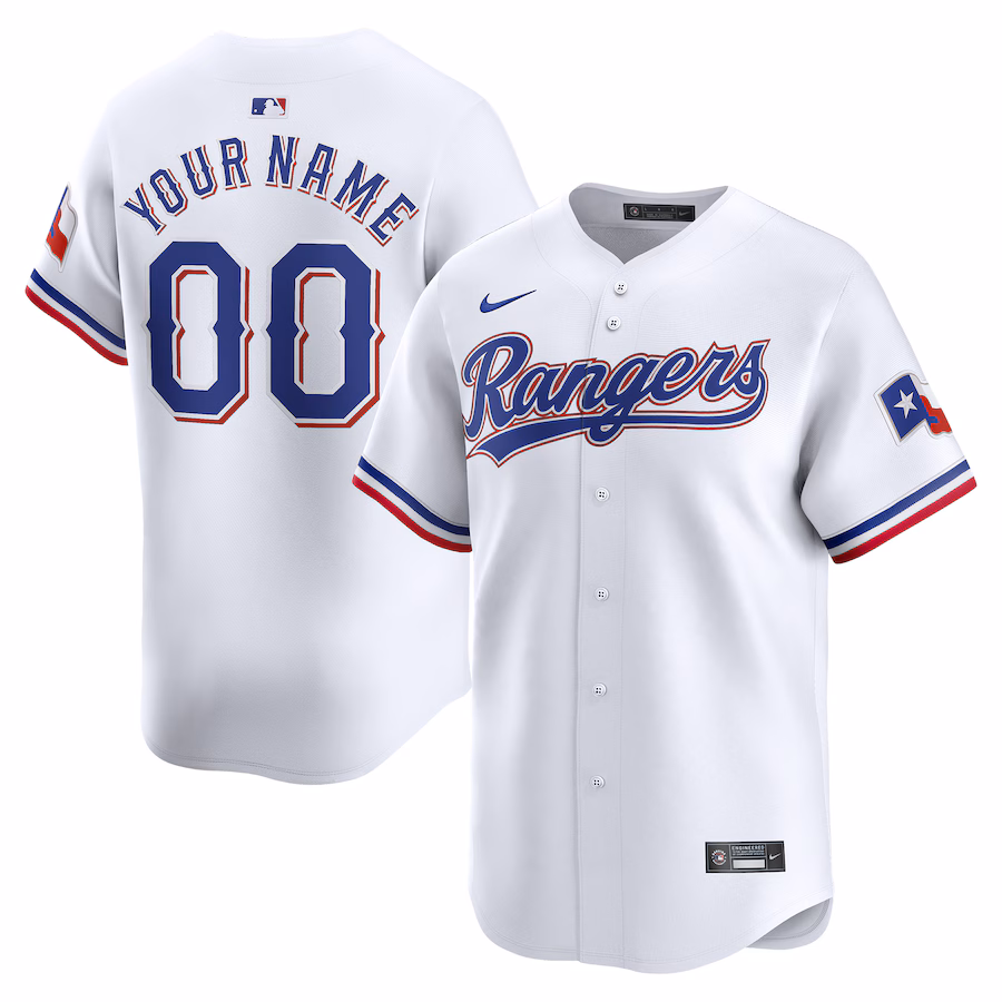 Men's Texas Rangers Nike White Home Limited Custom Jersey