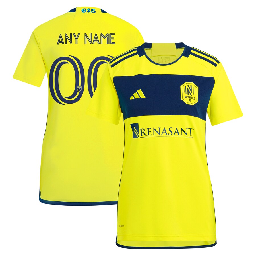 Women's Nashville SC  adidas Yellow 2024 The 615 Kit Replica Custom Jersey