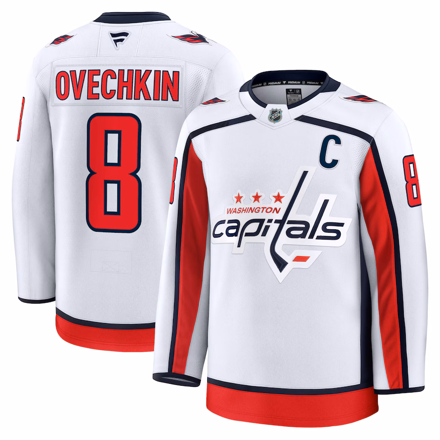 Men's Washington Capitals Alexander Ovechkin Fanatics White Away Premium Jersey