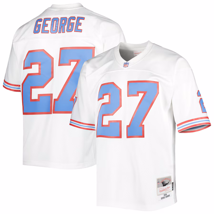 Men's Houston Oilers Eddie George Mitchell & Ness White Legacy Replica Jersey