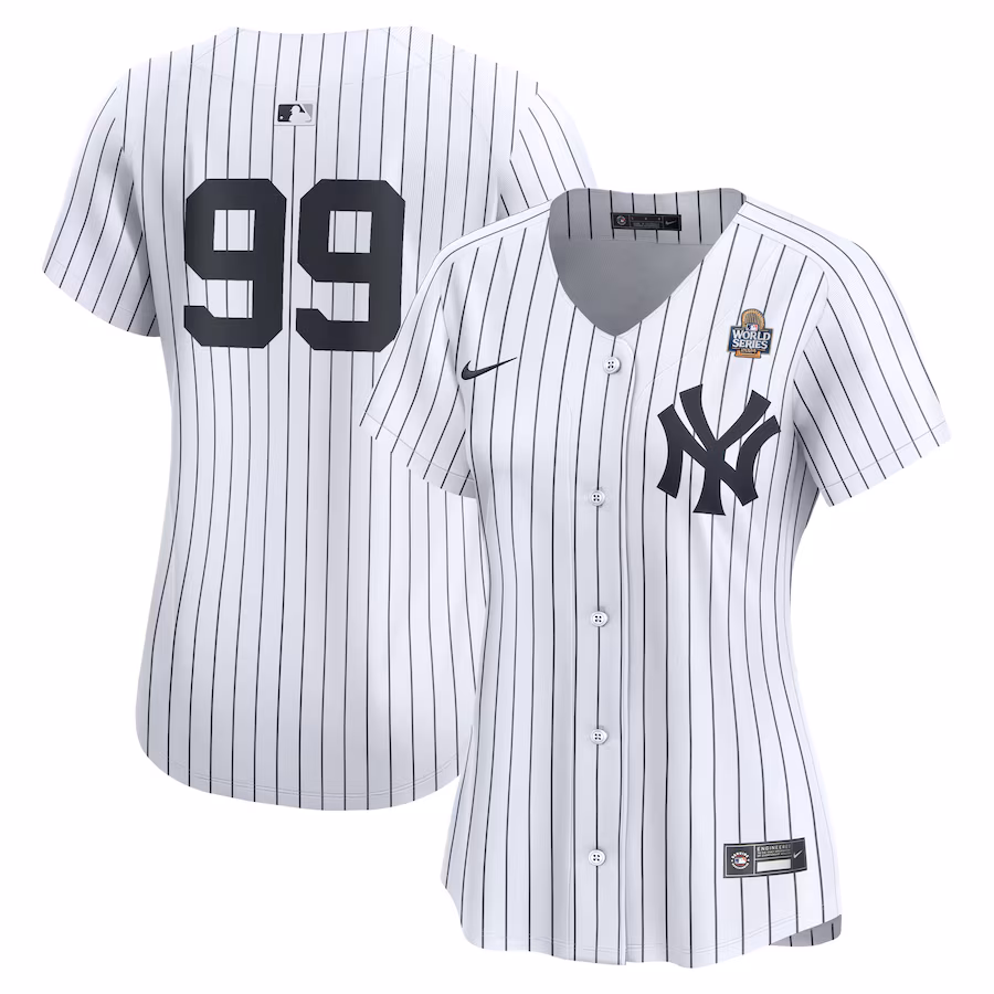 Women's New York Yankees Aaron Judge Nike White 2024 World Series Home Limited Player Jersey