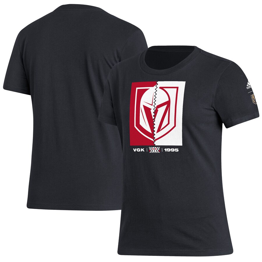 Women's Vegas Golden Knights adidas Black Reverse Retro 2.0 Playmaker T-Shirt